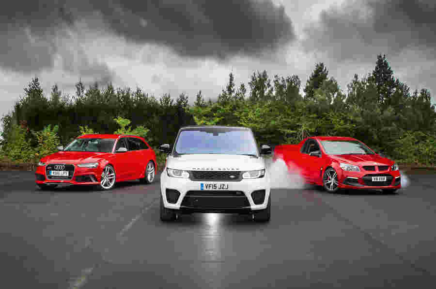 Vauxhall Maloo VS奥迪RS6 VS Range Rover Sport SVR组测试