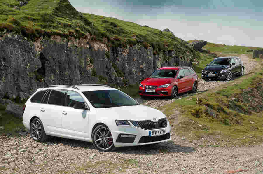 Skoda Octavia VRS Estate与Seath Leon St Cupra Vs. Volvo V60 AWD Polestar  -  Fast Estate三重测试