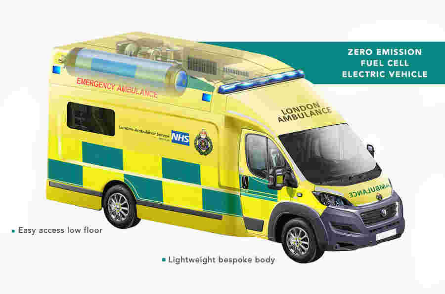 uremco揭示了第一个氢气燃料的救护车