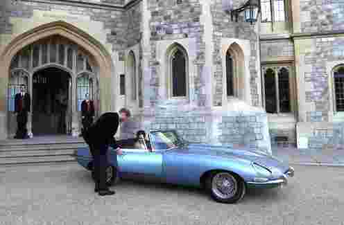 Jaguar E-Type ev星星在皇家婚礼上