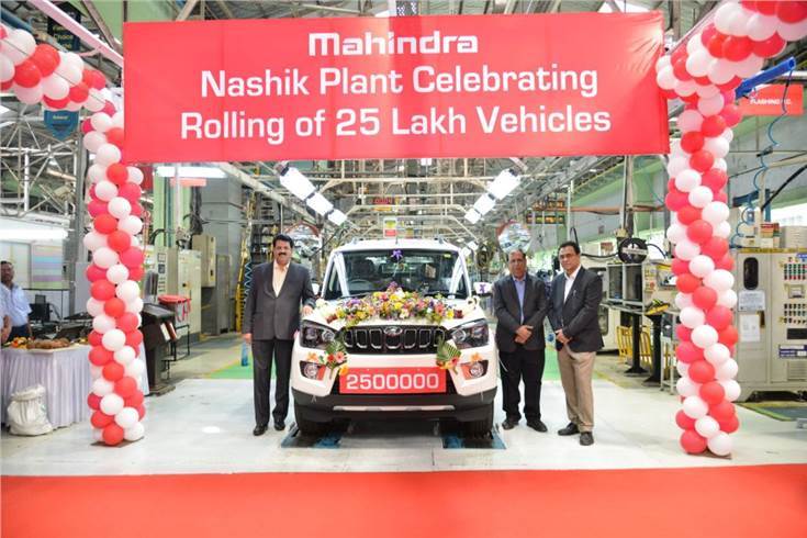 Mahindra从Nashik Plant推出第25辆Lakh车辆