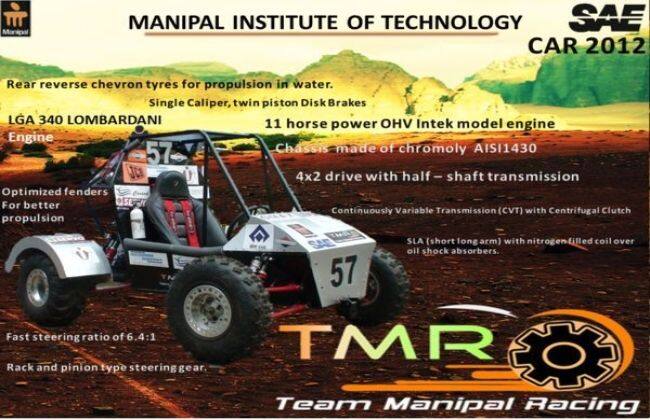 团队Manipal设计TMR v3在我们脱离道路赛道上竞争美国