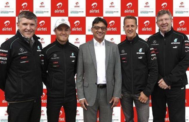 梅赛德斯amg petronas与Bharti Airtel为印度大奖赛合作