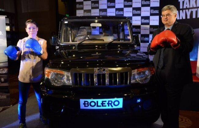 Mahindra呈现MC Mary Kom，2012年奥运奖牌冠军，与Mahindra Bolero