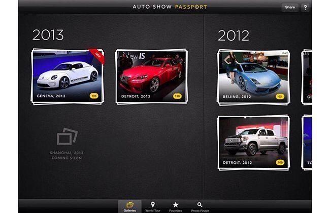 汽车显示Passport- Motorshows的新应用程序