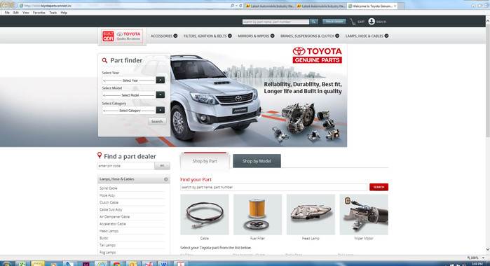 丰田推出在线零件和配件购买门户