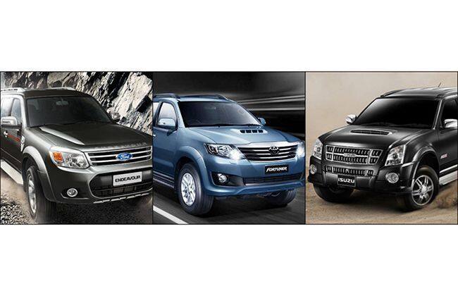 2014 FORD endeavor VS 2014 ISUZU MU7 VS TOYOTA FORTUNER：简短比较