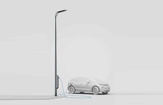 宝马推出了光线和电荷 - 这是一个街灯，也收取电动车辆。