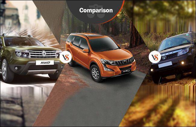 规格比较：XUV5OO vs Duster AWD VS 2015 Safari Storme