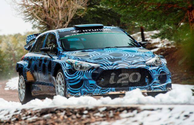 新的Hyundai I20 WRC汽车继续测试