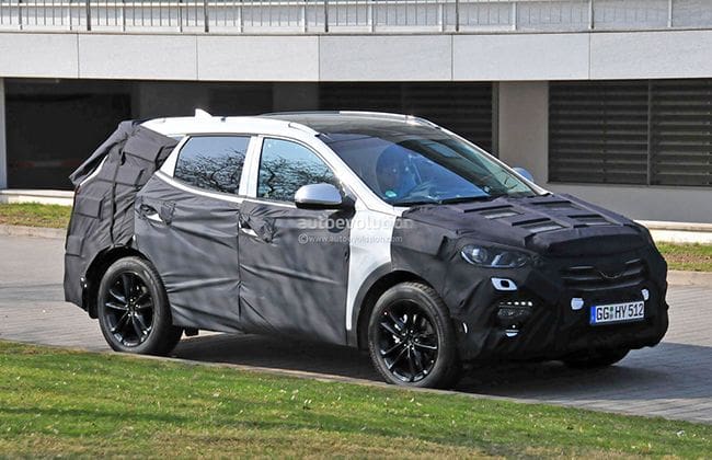 Hyundai Santa-Fe Stackift Spied，显示了更新的室内设计！