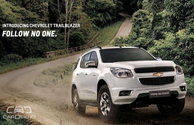 Chevrolet India详细信息Trailblazer在他们的网站上！