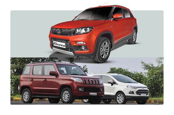 Maruti Vitara Brezza VS福特Ecosport与Mahindra Tuv300：特征比较