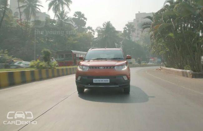 New Mahindra Kuv100拖车揭示了后部的轮廓