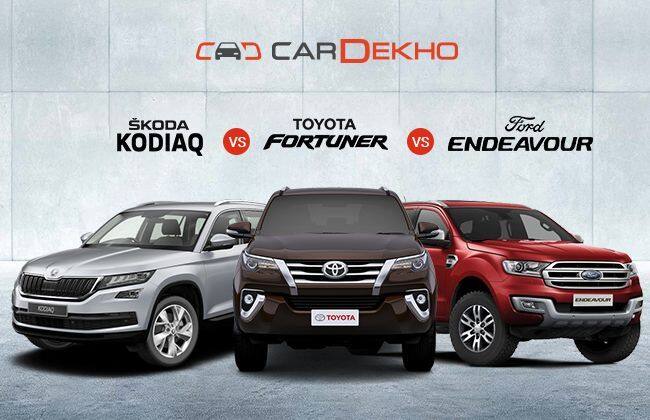 Skoda Kodiaq VS FORD Endeavor VS Toyota Fortuner-规格比较