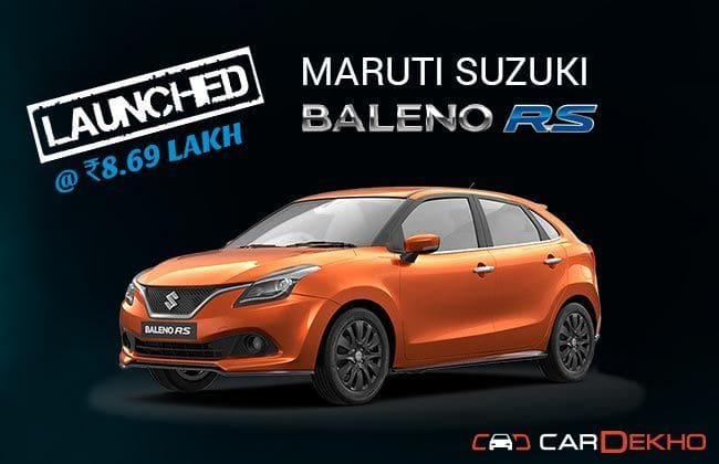 Maruti Baleno Rs推出！价格：卢比8.69万卢比