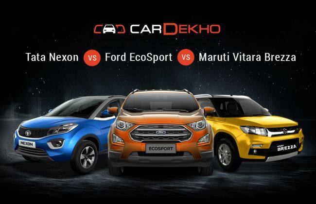 Tata Nexon VS Ford Ecosport与Marutivitara Brezza  -  Specs比较