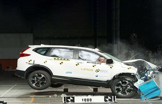全新的本田CR-V在东盟碰撞测试中得分5星级评级