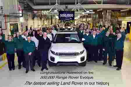 Range Rover Evoque达到5,00,000个生产标记