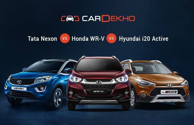 Tata Nexon VS HONDA WR-V VS Hyundai I20 Active  -  SPEC比较