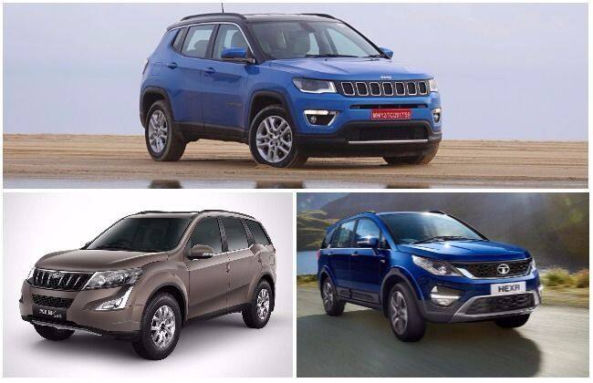 Jeep Compass VS Tata Hexa VS Mahindra Xuv500：变体 - 明智的功能比较