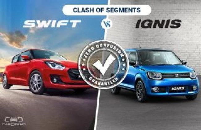 段的冲突：Maruti Swift 2018年VS Maruti Ignis  - 哪辆车买？