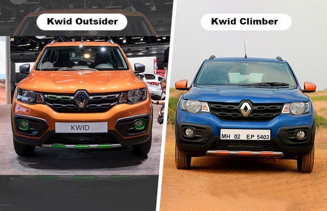 雷诺kwid undsider vs renault kwid登山者 - 什么不同？