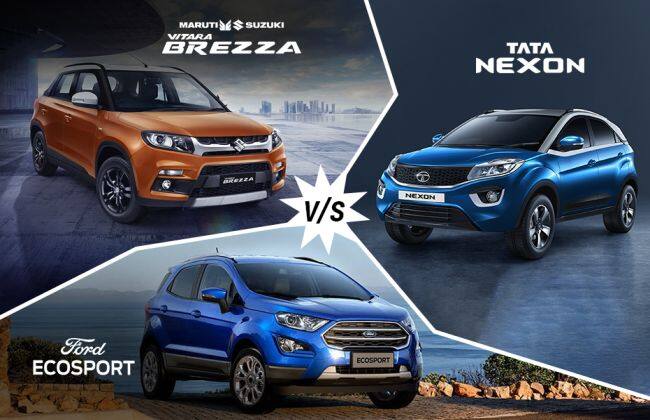 Tata Nexon VS Marutivitara Brezza VS福特Ecosport：变体特征比较