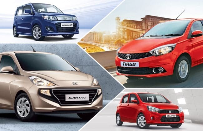 规格比较：Hyundai Santro 2018年VS Maruti Celerio VS Tata Tiago VS Maruti Wagonr