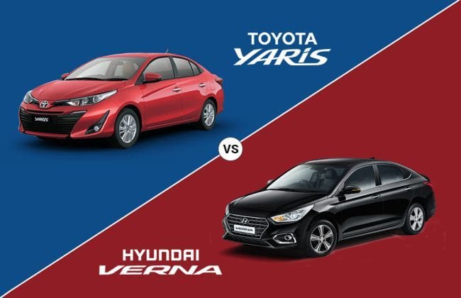丰田Yaris VS Hyundai Verna  - 规格比较