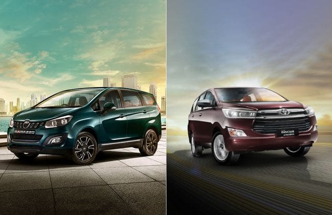 Mahindra Marazzo vs Toyota Innova Crysa：哪个MPV提供更好的空间？