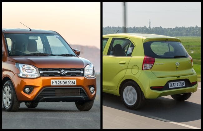 Maruti Wagon R 2019 VS Hyundai Santro：在照片中