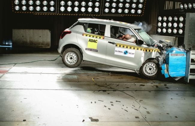 Maruti Swift Crash测试：在GNCAP测试中得分两颗星