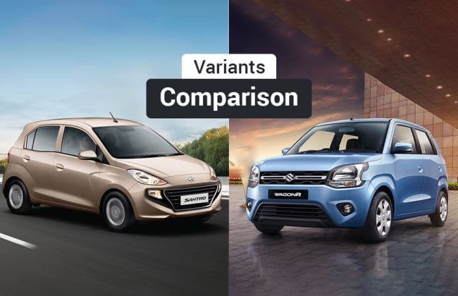 新Maruti Wagon R 2019 VS Hyundai Santro：变体比较