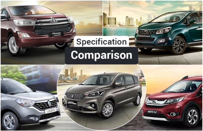 Maruti Eartiga 2018 VS Mahindra Marazzo VS Toyota Innova Crysa等：规格比较