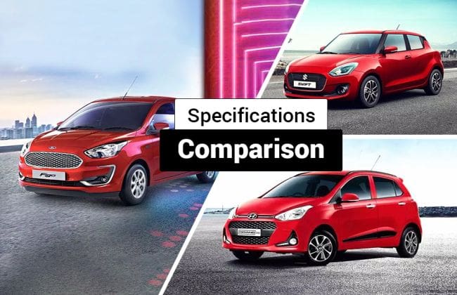 2019 Ford Figo Facelift VS Maruti Swift VS Hyundai Grand I10：规格比较