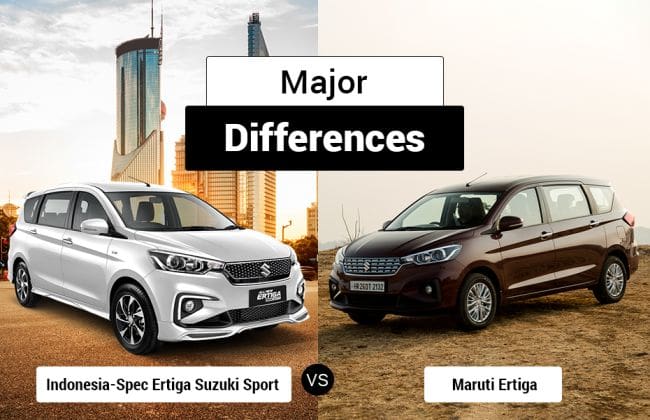 Eartiga Suzuki Sport（印度尼西亚）VS Maruti Erga：主要差异