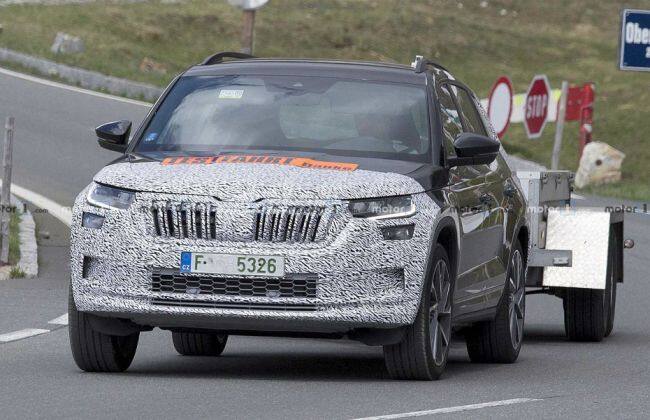 2020 Skoda Kodiaq Compelift Spied，可以获得混合动力系