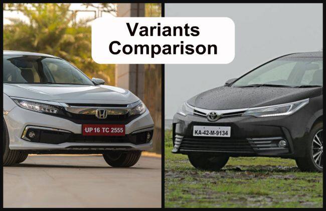 2019 HONDA Civic VS Toyota Corolla Altis：变体比较