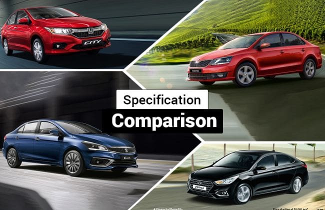 Maruti Ciaz 1.5升柴油vs Hyundai Verna，Honda City，Skoda Rapid＆VW Vento：规格比较