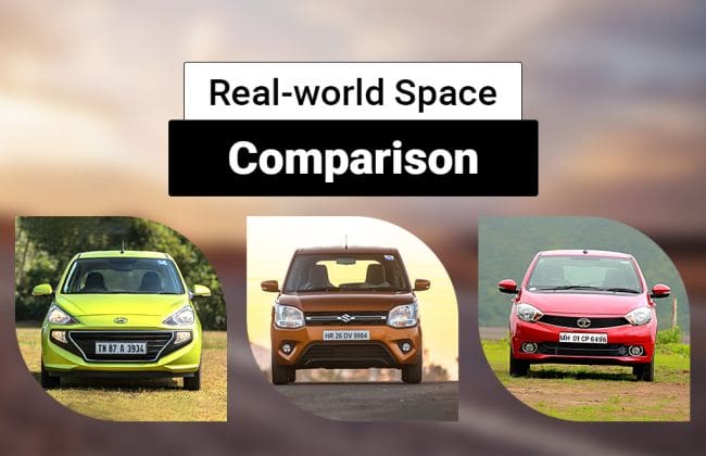 Maruti Suzuki Wagonr VS Hyundai Santro VS Tata Tiago：现实世界空间比较