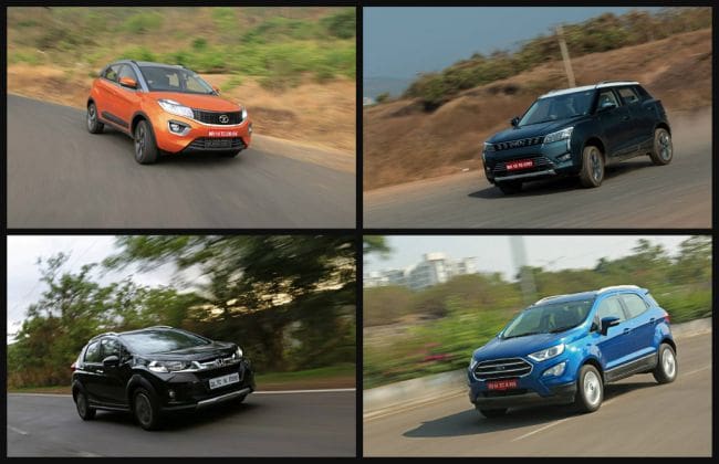 Mahindra XUV300 VS TATA NEXON VS FORD ECOSPORT VS HONDA WR-V（Petrol）：现实世界表现比较