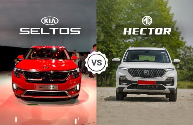 kia seltos vs mg hector：在照片中