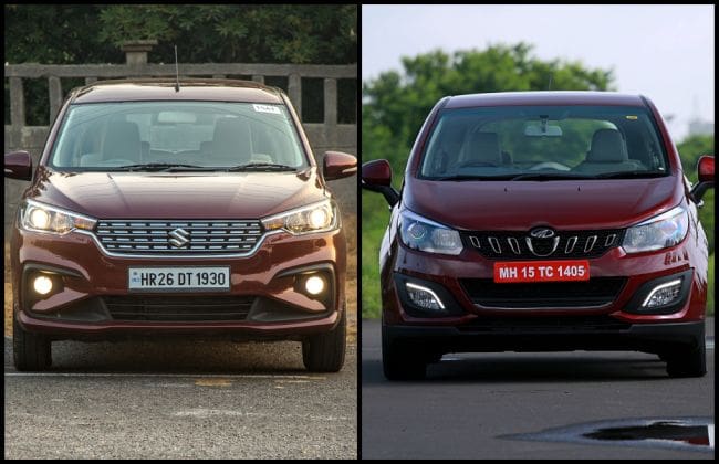 Maruti Eartiga vs Mahindra Marazzo：在照片中