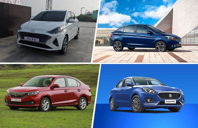 Hyundai Aura VS Maruti Dzire vs本田惊人vs vs vsire vs tata tigor vs vw Ameo vs Hyundai Xcent：规格比较