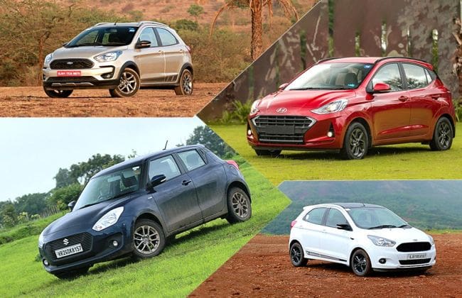 Maruti Swift VS Hyundai Grand I10 Nios VS福特Figo VS Ford Freestyle：空间比较