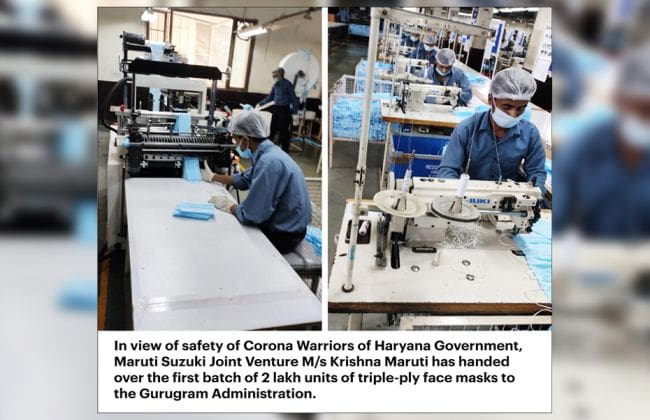 Maruti Suzuki JV为哈里亚纳政府提供100万面面具