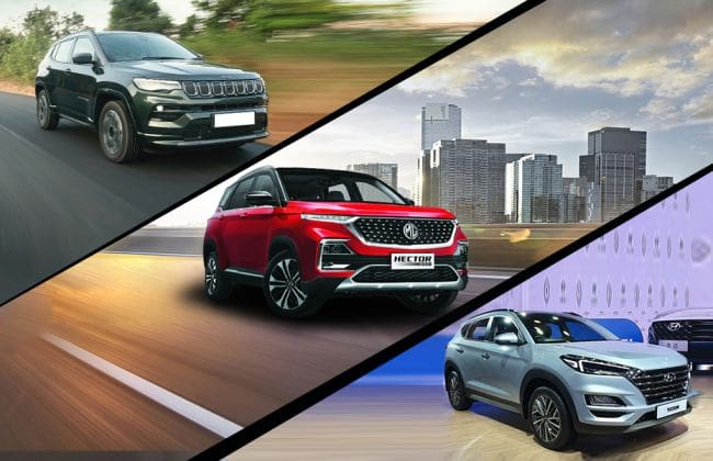 Jeep Compass Facelift VS Tata Harrier VS MG Hector VS Hyundai Tucson：价格说什么？