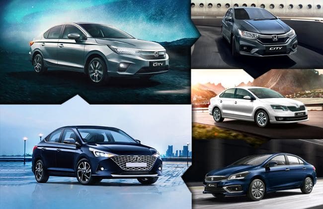 5-Gen Honda City VS第4个城市VS Verna VS CIAZ vs Rapity：空间比较