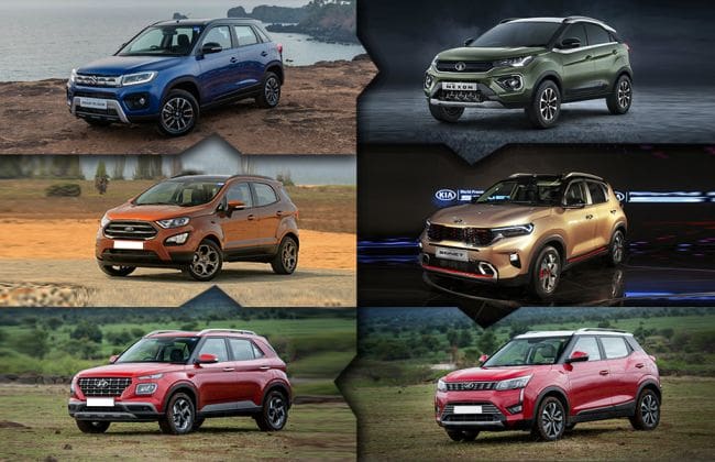 Kia Sonet vs Hyundai Venue VS Maruti Vitara Brezza VS福特Ecosport VS Tata Nexon VS Mahindra Xuv300：规格比较